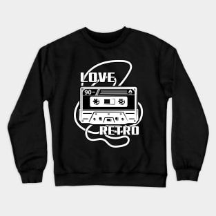 Love retro.Music mixtape,Tape Cassette 80s,90s Crewneck Sweatshirt